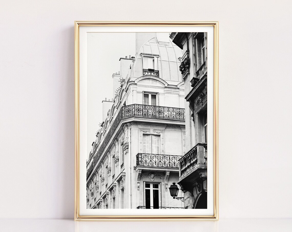 Paris Black and White Travel Poster, Apartment Art