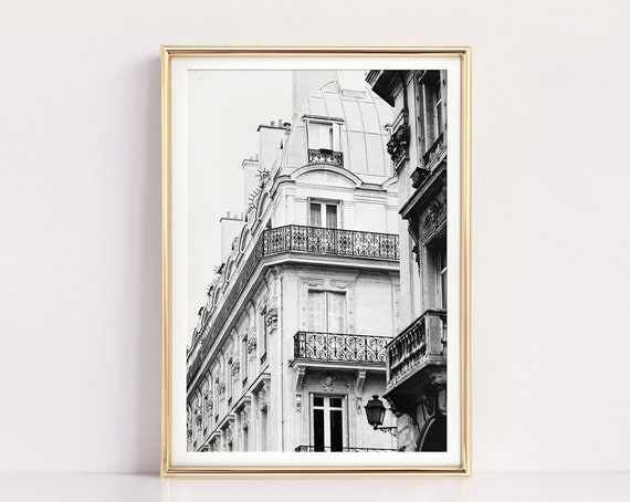 Paris Black and White Travel Poster, Apartment Art