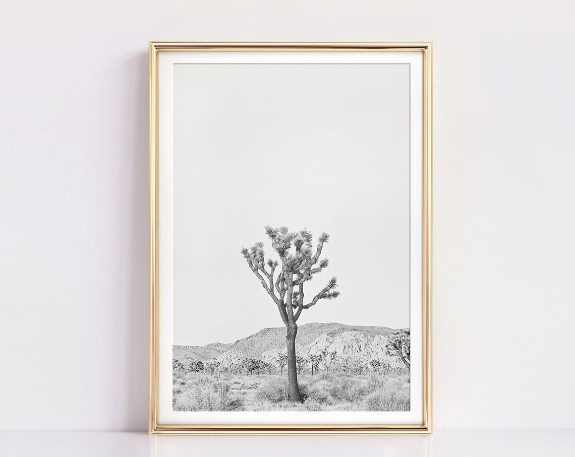Joshua Tree Cactus Boho Minimalist Wall Art Print