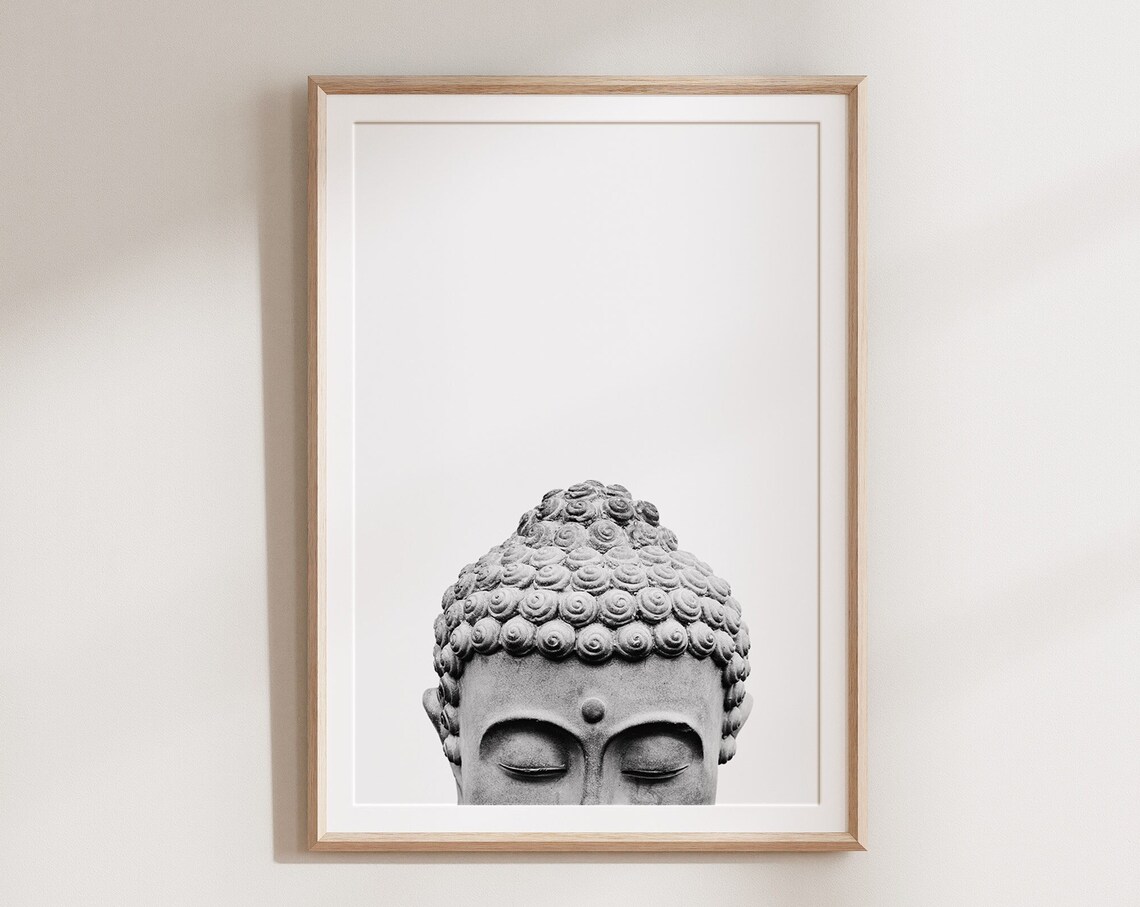 Buddha Statue Photograph, Boho Minimalist Art Print