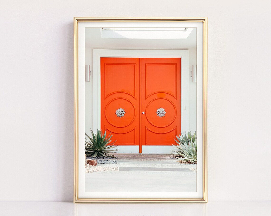 Palm Springs Mid-Century Modern Art Print, Retro Door