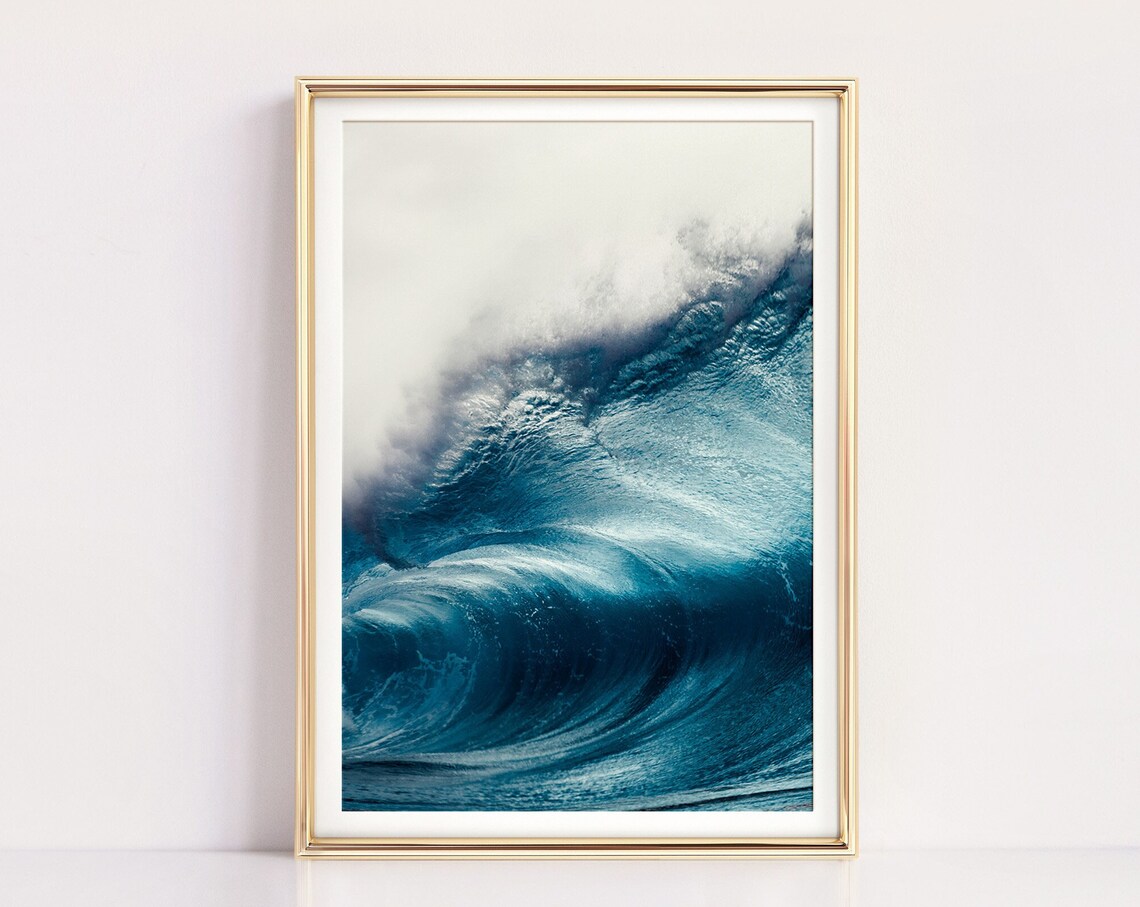 Ocean Surf Abstract Wave Art Print, Beach Decor