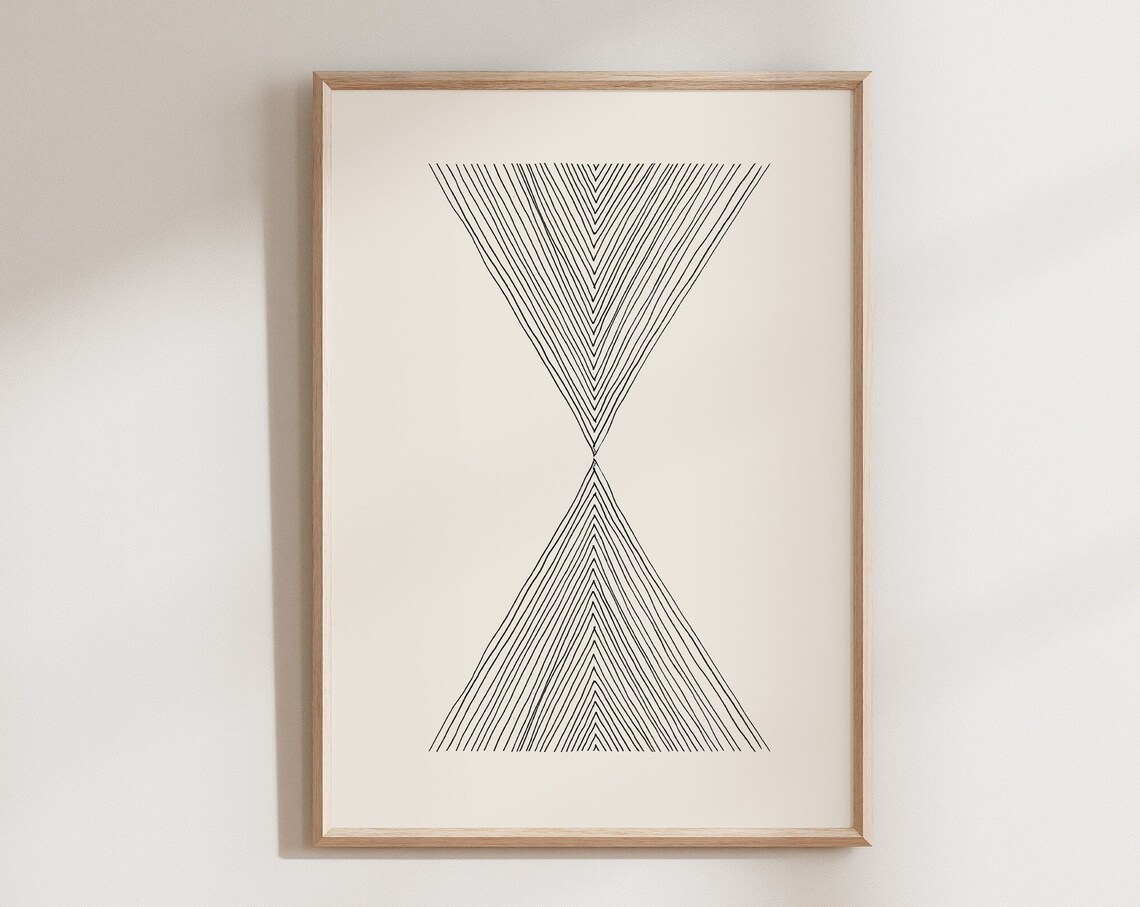 Geometric Triangles Abstract Art Print, Minimalist