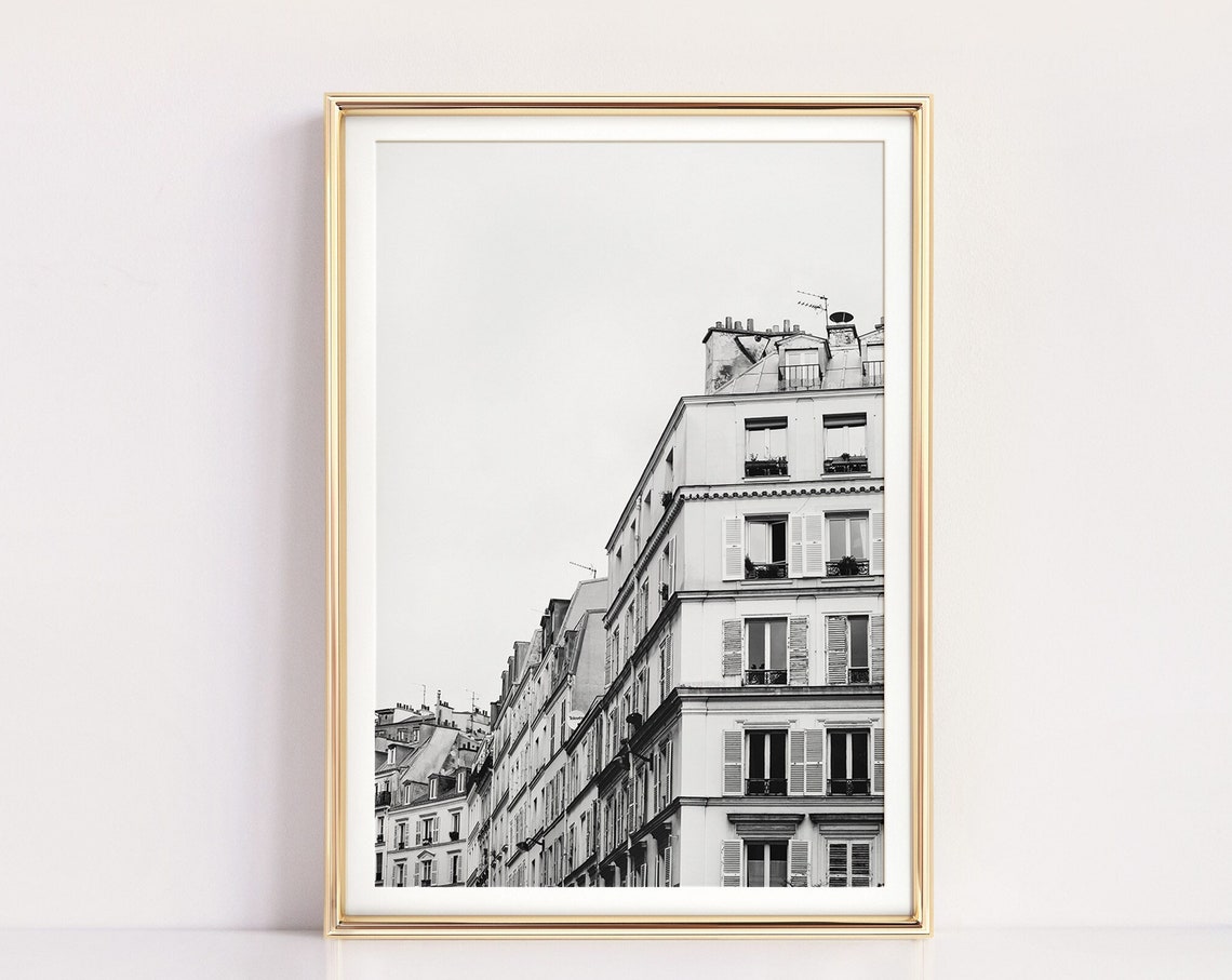 Paris Haussmann Buildings Black And White Fine Art Photo Poster