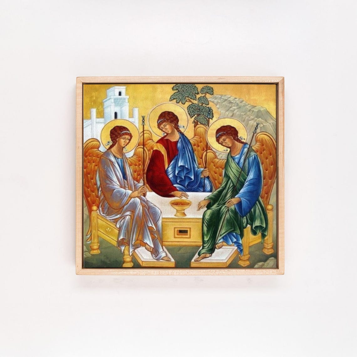 Holy Trinity Icon By Andrei Rublev Orthodox Religious Angel Poster - Image 4