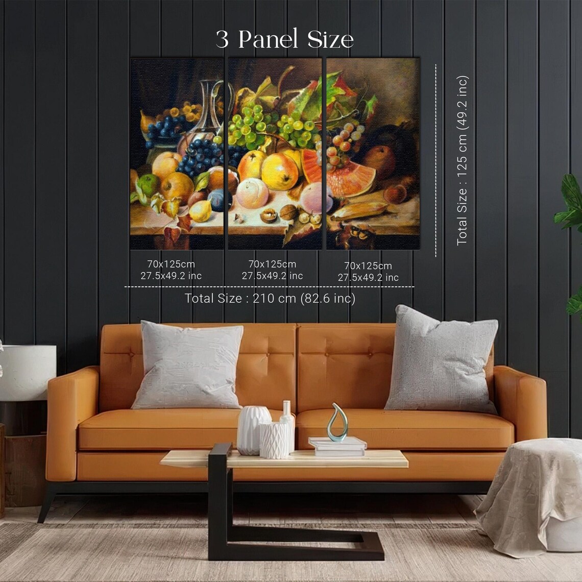 Fruit On The Table Oil Painting Style Decorative Wall Art Framed Wall Art Kitchen Print Kitchen Wall Art - Image 2