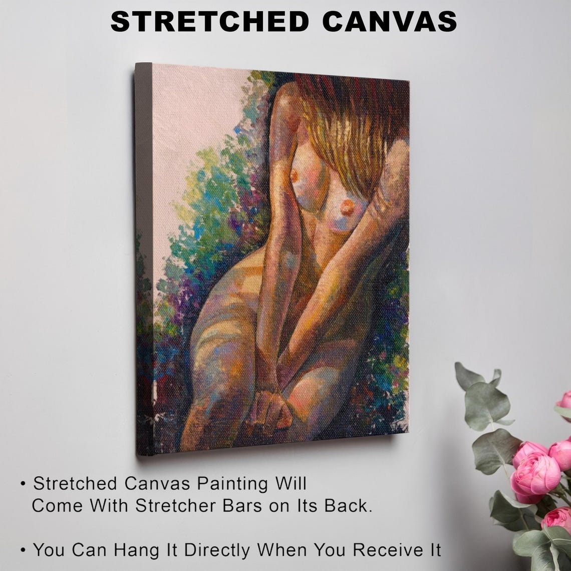 Naked Girl Oil Painting Beauty Art Bathroom Wall Painting Housewarming Gifts N Modern Wall Decor Framed Wall Art - Image 3