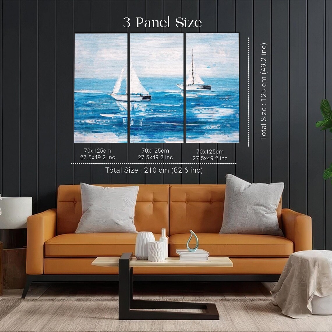 Two White Sailboats On The Blue Sea Impressionist Art Poster - Image 2