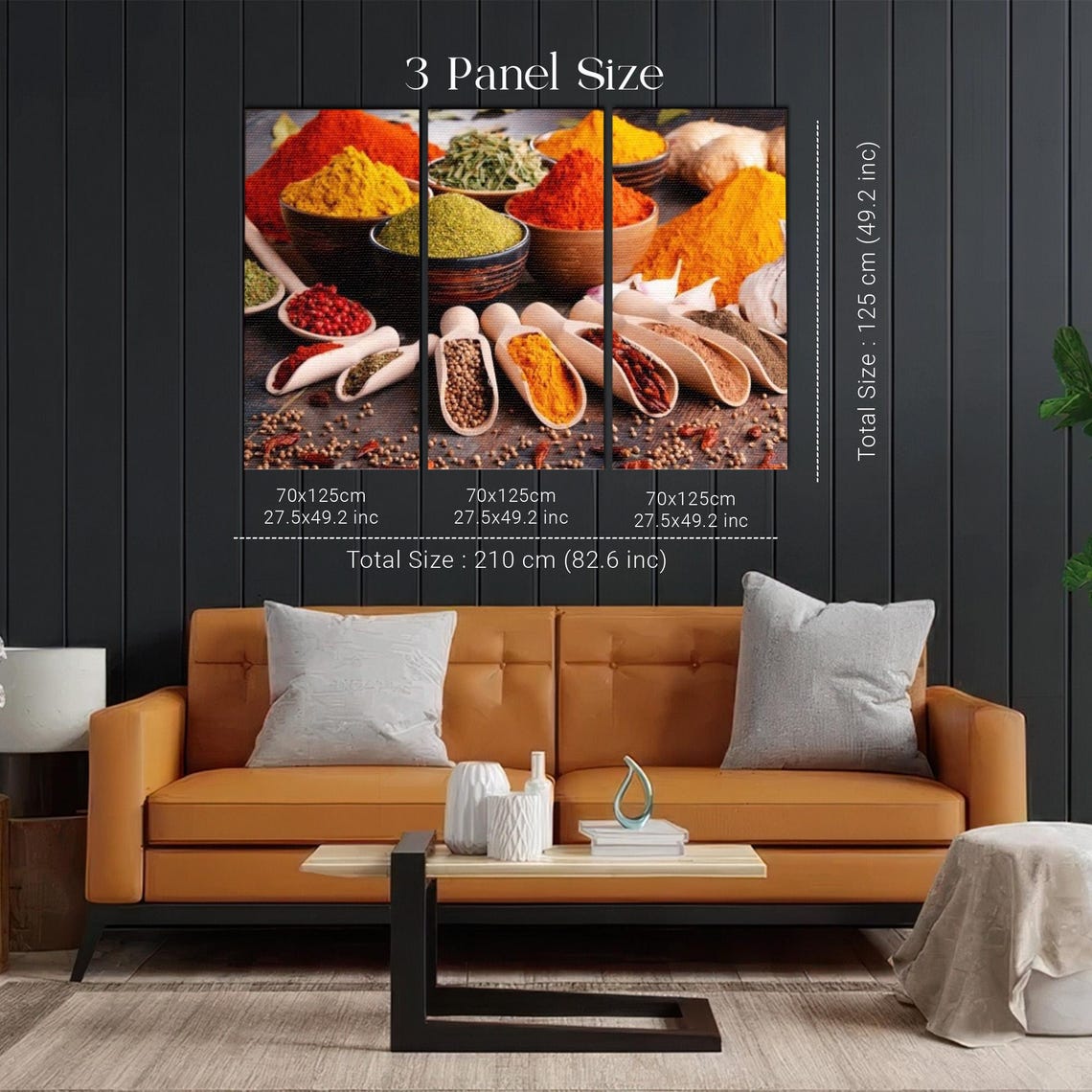 Colorful Spice Bowls Turmeric Paprika Rustic Kitchen Decor Poster - Image 2