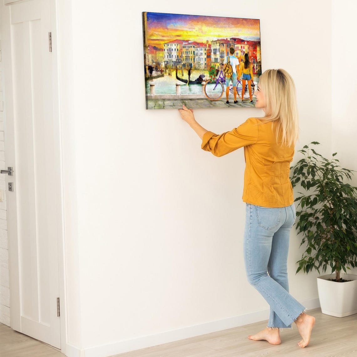 Romantic Couple Watching the Sunset Over a Venice Canal Poster - Image 5