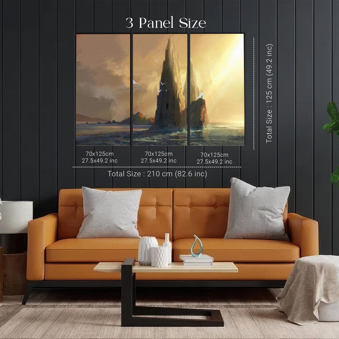 Golden Sunset Ocean Sea Stacks Rocks Dramatic Seascape Poster - Image 2
