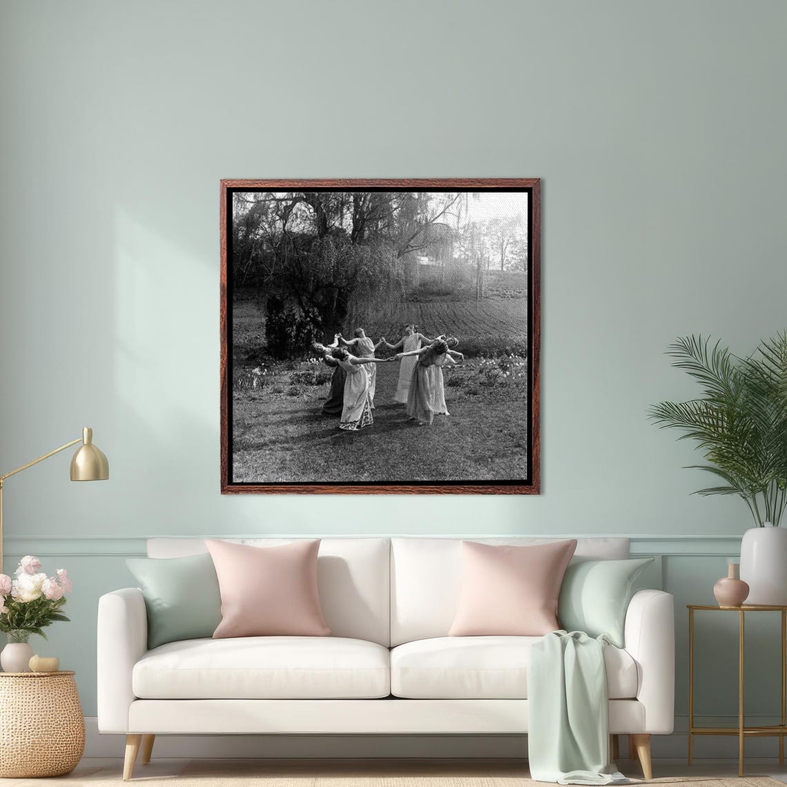 Vintage Women Dancing Print Gothic Home Decor Ritual Circle Dance Housewarming Gifts Large Wall Art N Modern Wall Decor