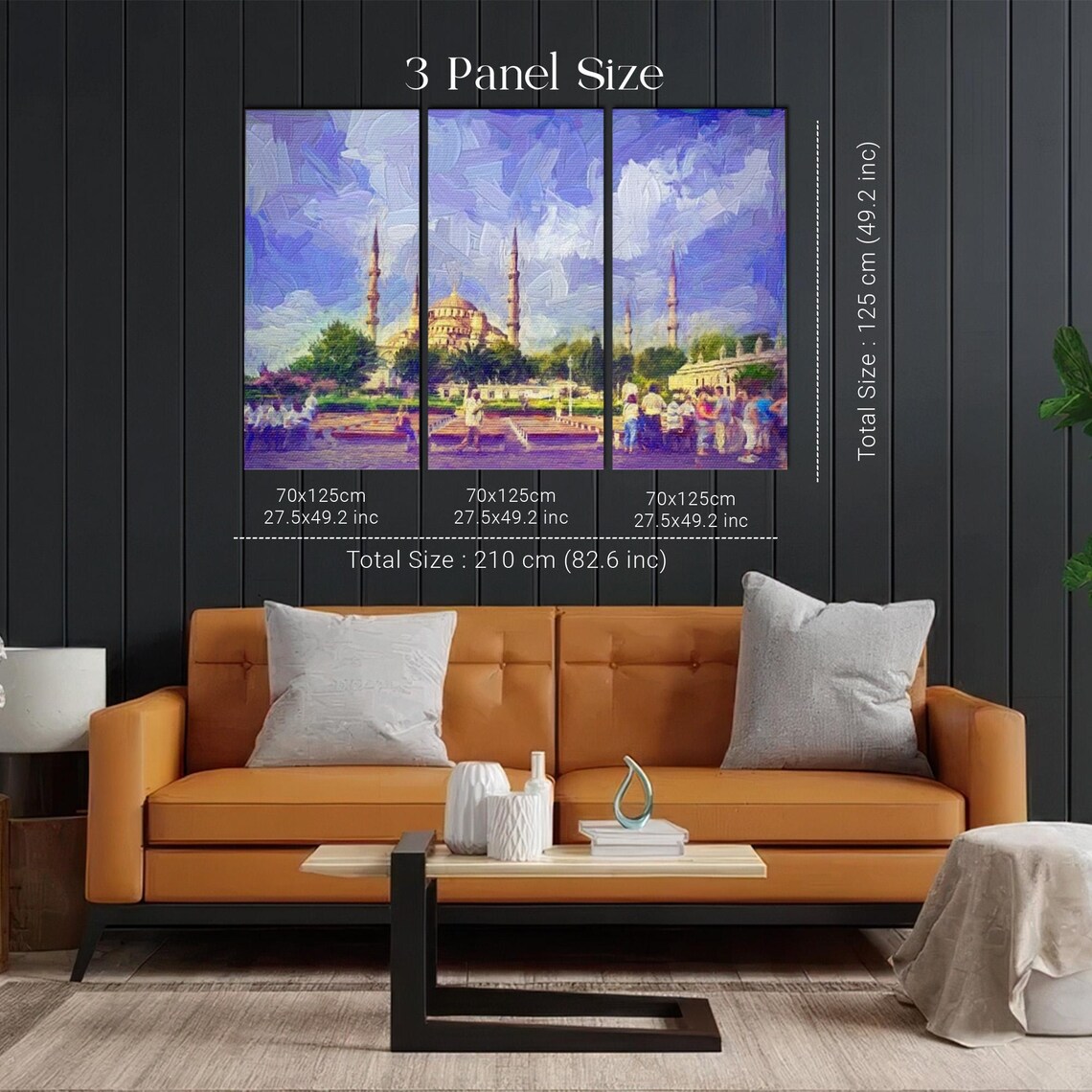 Istanbul Sultan Ahmed Blue Mosque Oil Painting Scene Art Poster - Image 2