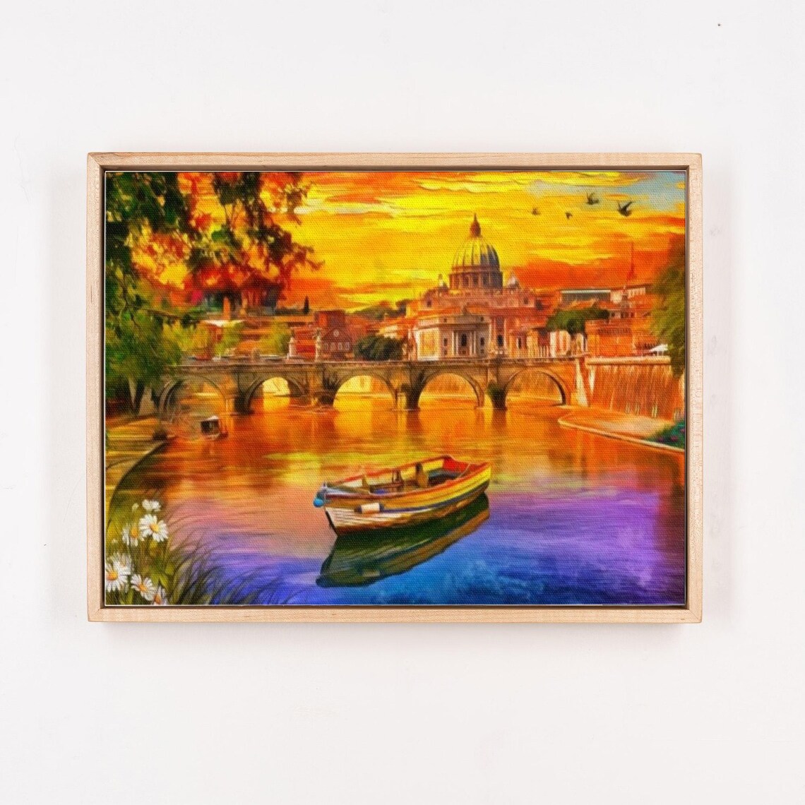 Saint Peters Basilica and Tiber River at Sunset in Rome Poster - Image 4