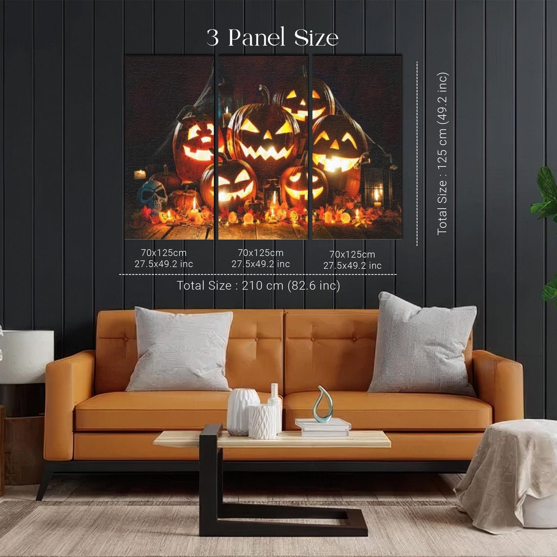 Glowing Jack-O-Lantern Pile With Candles Autumn Halloween Poster - Image 2