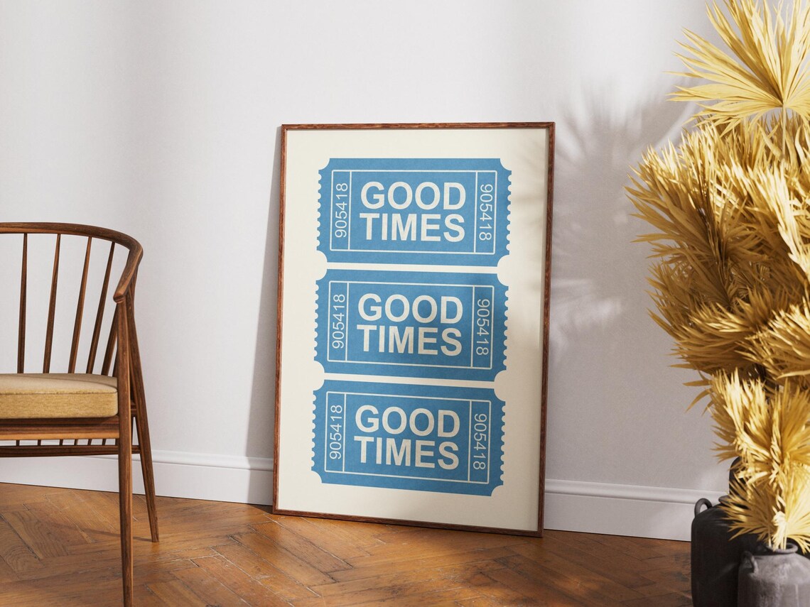 Good Times Ticket Vintage Art Print, Retro Wall Art - Image 2