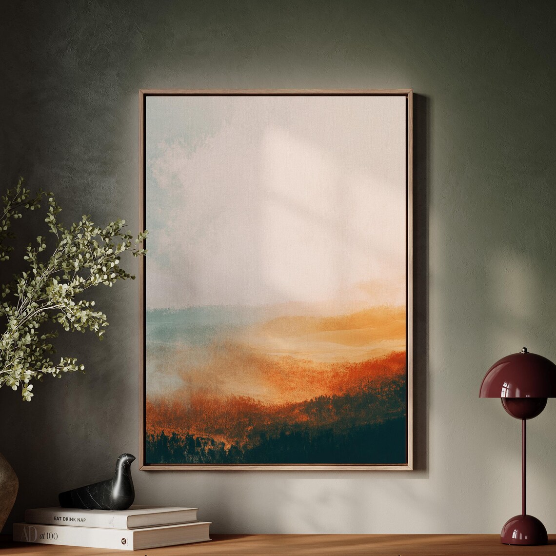 Tranquil Abstract Landscape, Textured Brushwork