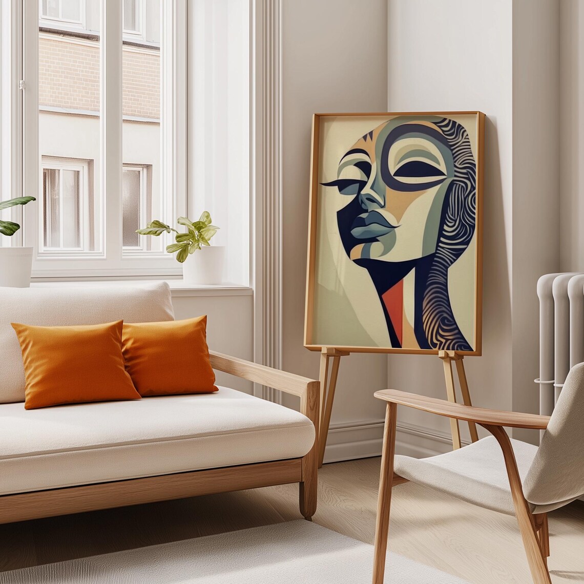 Matisse-Inspired Abstract Woman Face Art Print - Image 2
