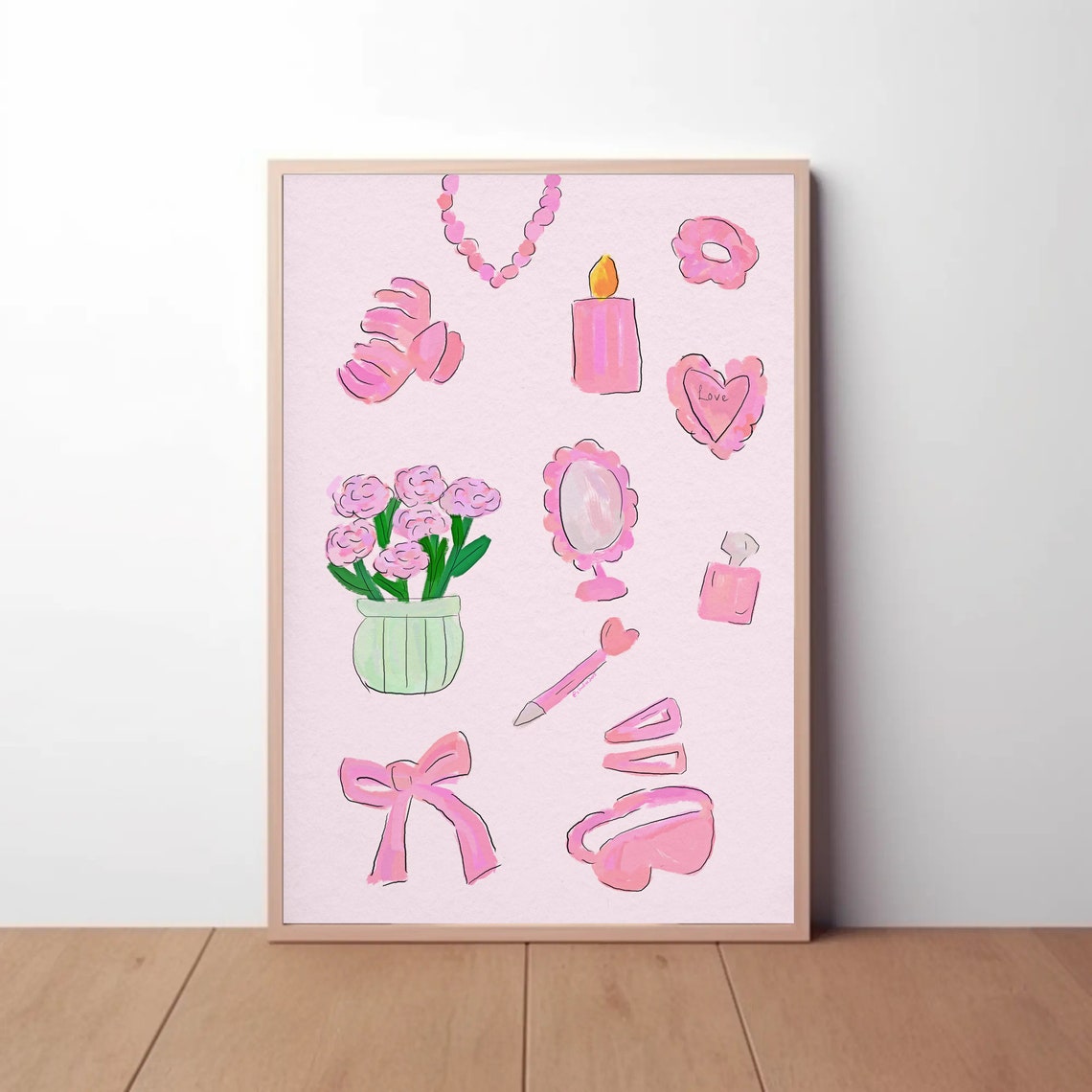 Pink Coquette Preppy Icons Collage Dorm Room Decor Art Poster - Image 5