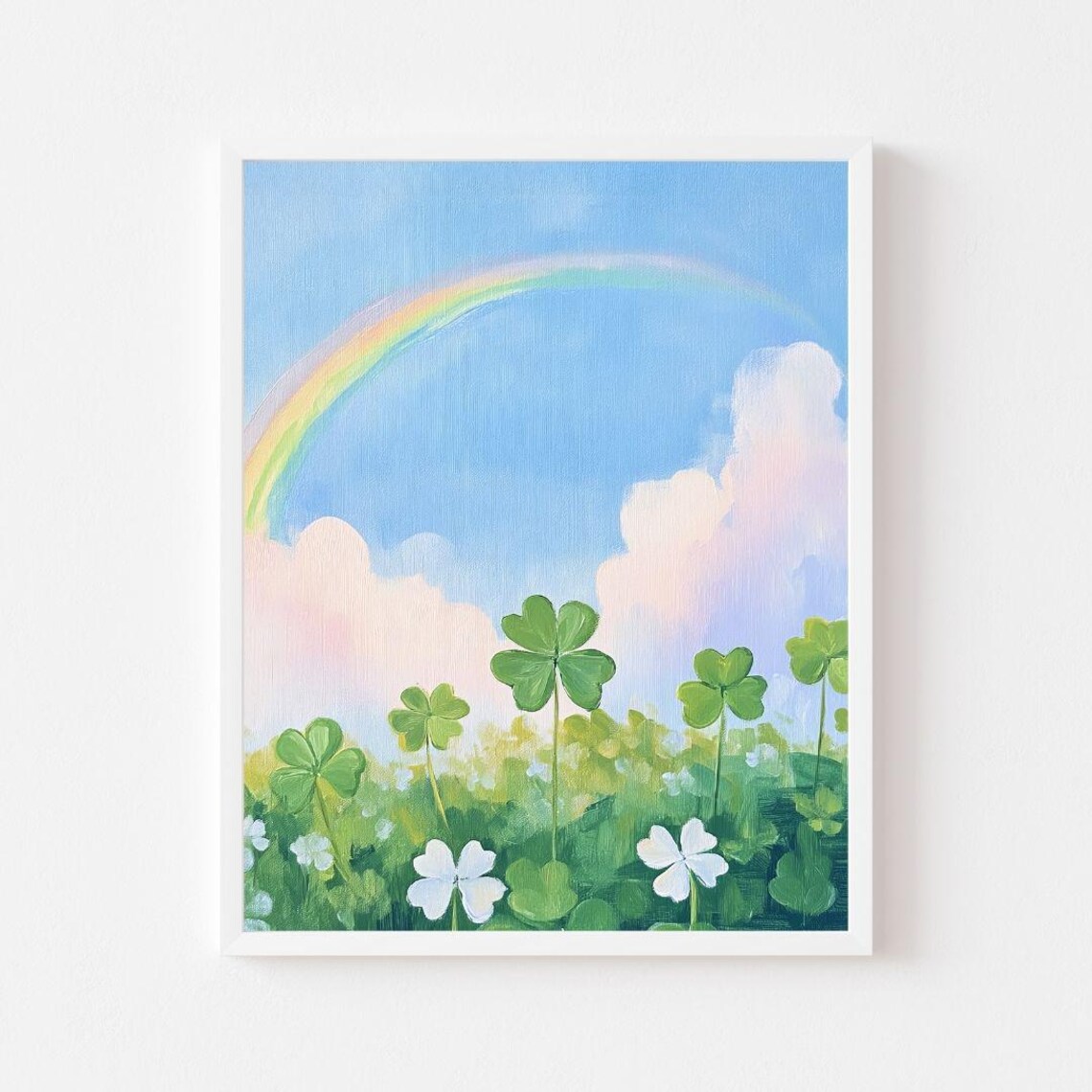 Rainbow Shamrocks St. Patrick's Day Art Print