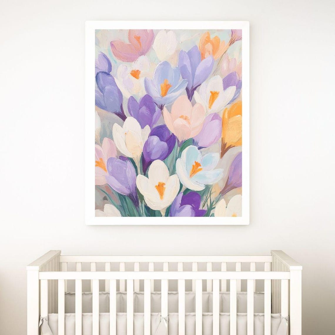 Colorful Crocus Flowers Close-Up Pastel Spring Garden Poster - Image 2