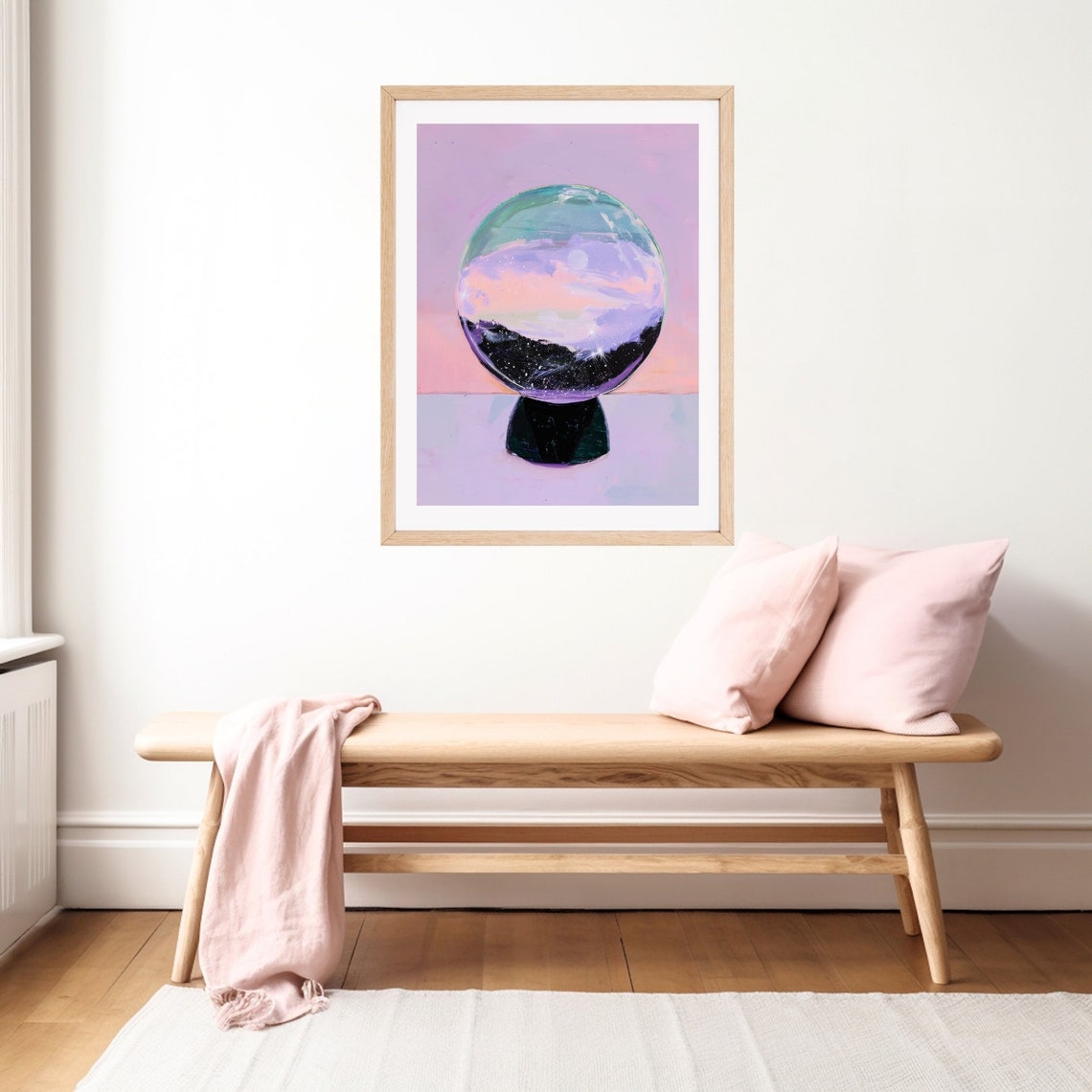 Crystal Ball Holding A Starry Galaxy Mystical Painting Poster - Image 2