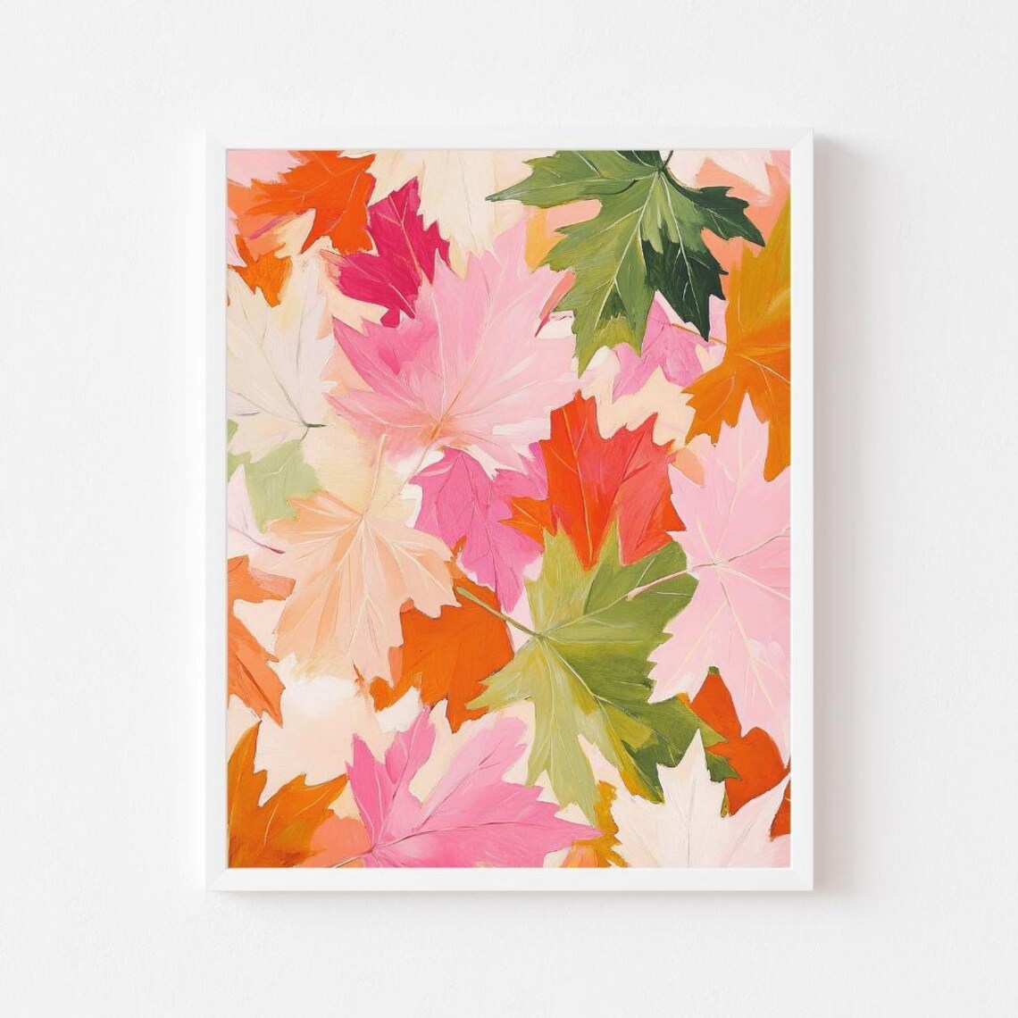 Colorful Fall Leaves Autumn Abstract Art Print
