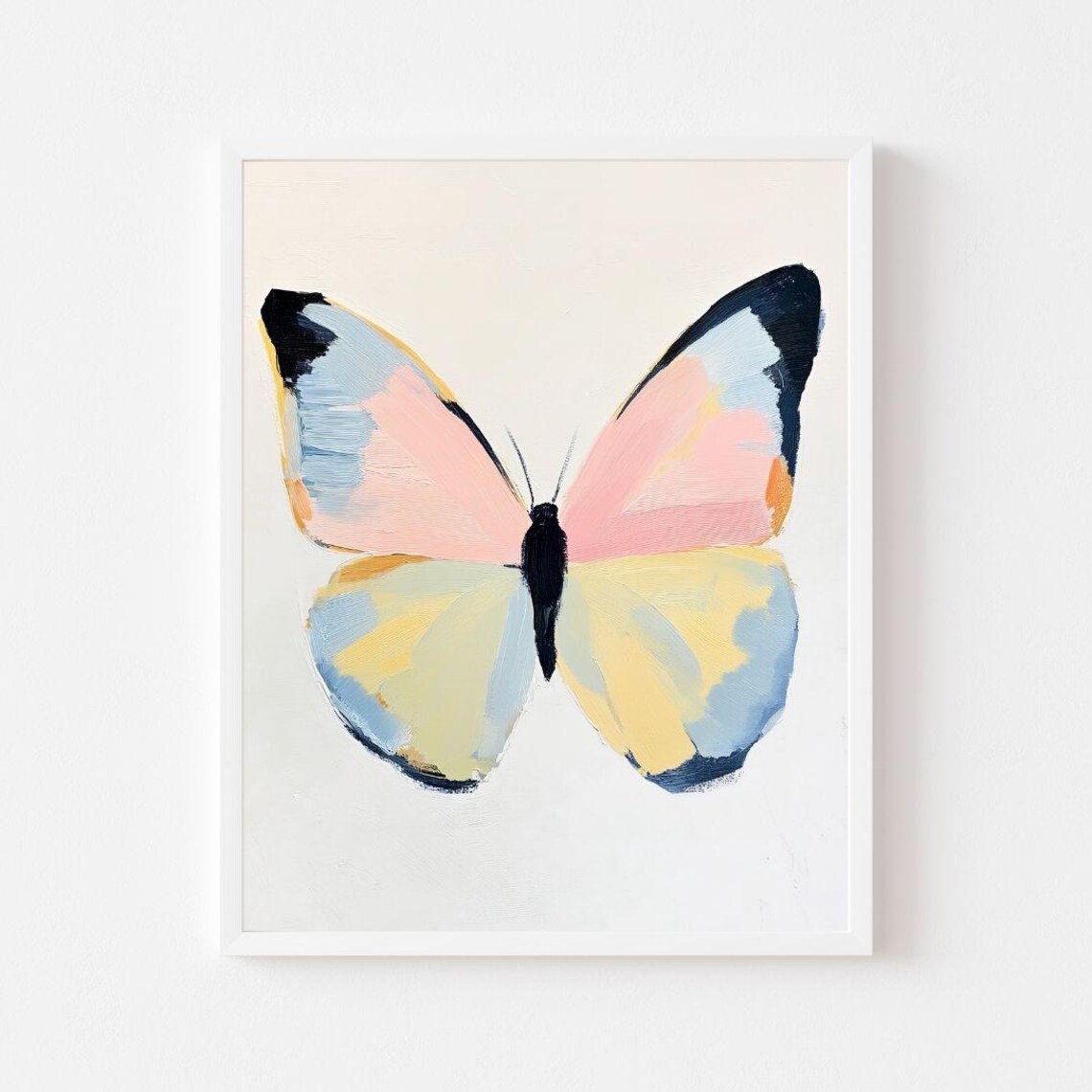 Butterfly Watercolor Art Print, Pastel Tween Room