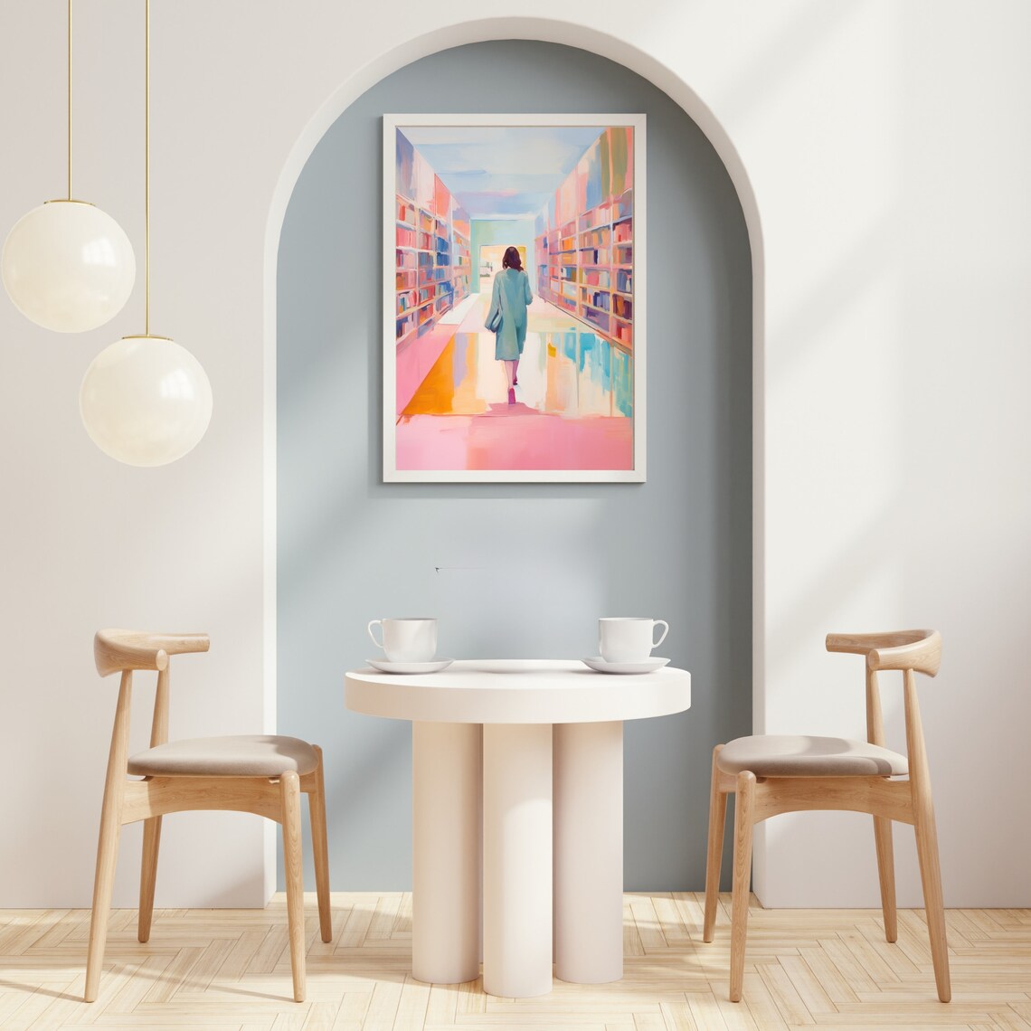 Woman Reading in a Bookstore, Watercolor Portrait Print - Image 2