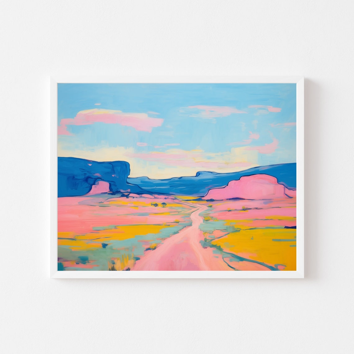 Vivid Colorful Desert Landscape Southwest Pastel Modern Poster