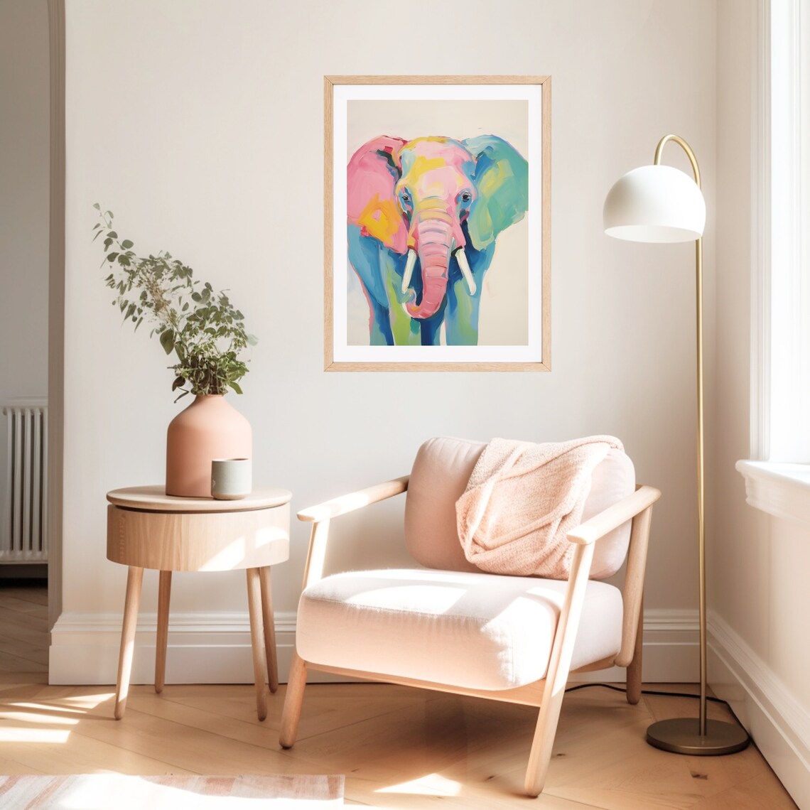 Colorful Elephant Animal Art, Maximalist Poster Print - Image 2