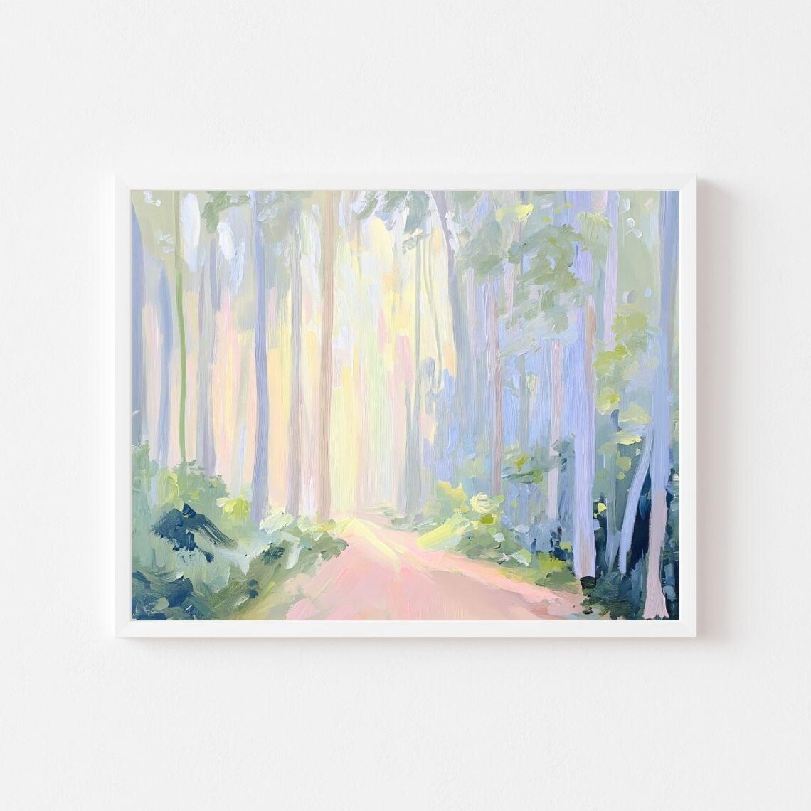Pastel Abstract Forest Landscape Wall Art Print