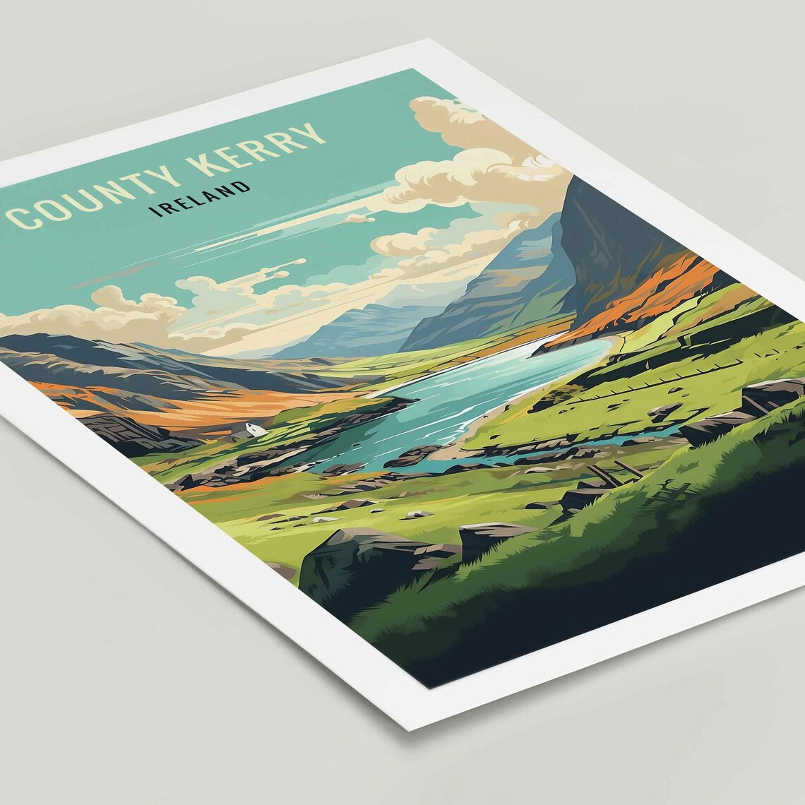 County Kerry Ireland Illustration Travel Poster Print - Image 2