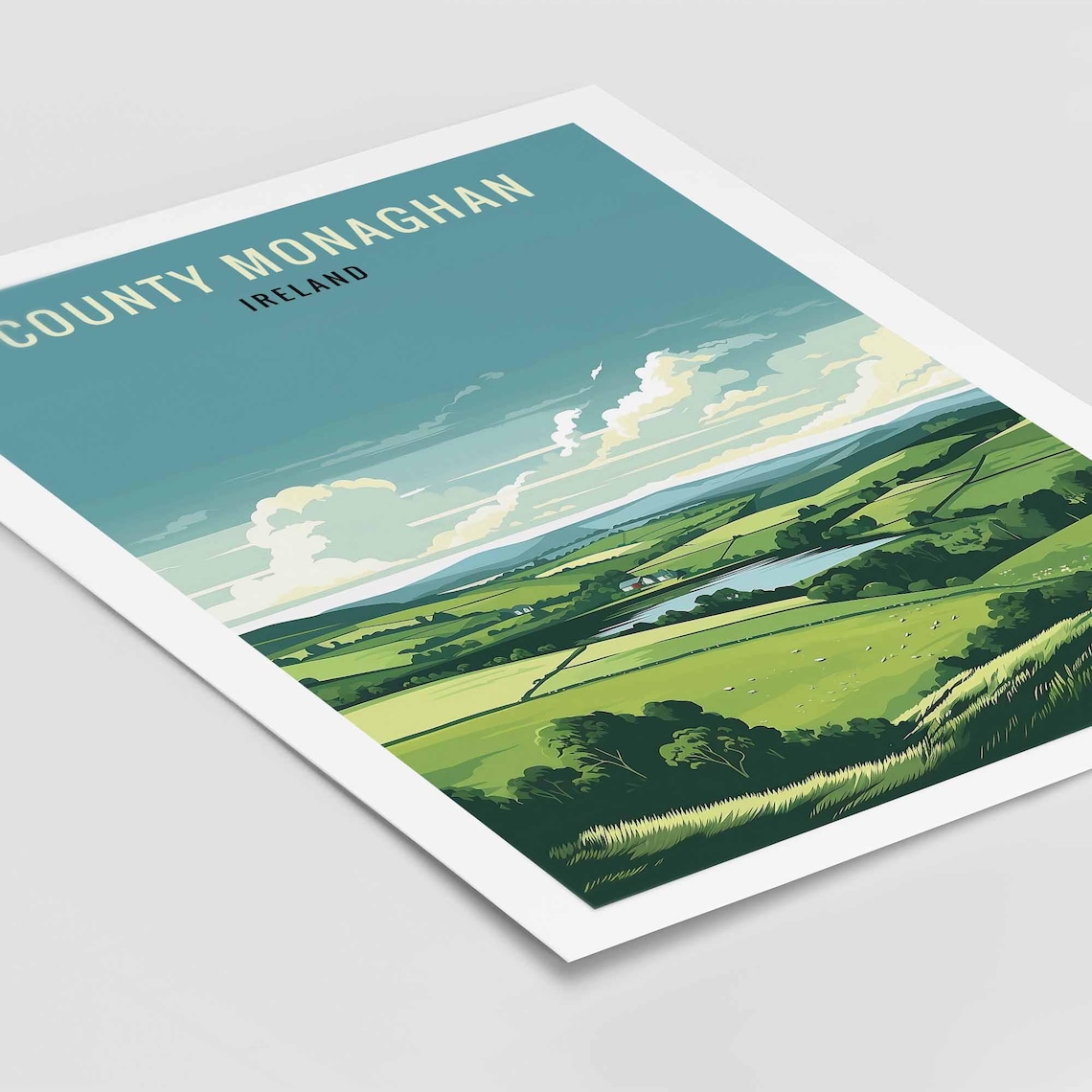 County Monaghan Ireland Illustration Travel Poster - Image 2