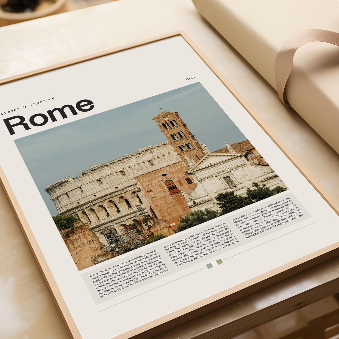 Rome Colosseum Ancient Ruins Italy Historic Travel Art Poster - Image 3