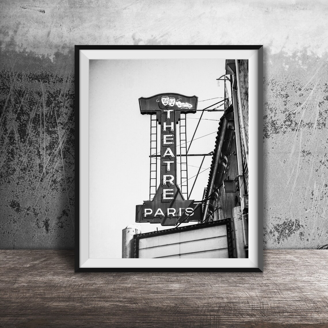 Paris Theatre Vertical Red Neon Sign Portland Photography Poster - Image 2