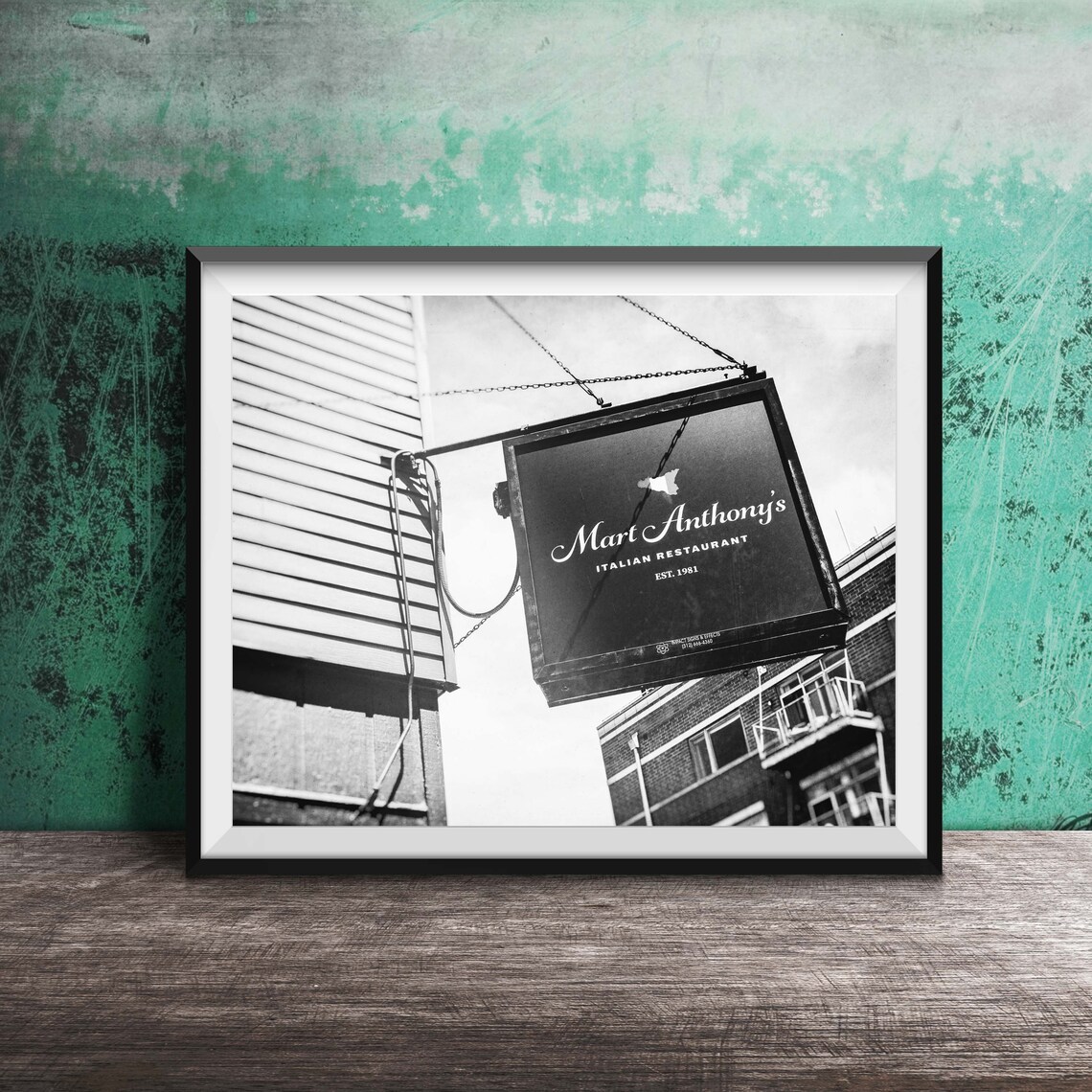 Mart Anthony's Italian Restaurant Est 1981 Hanging Sign Poster - Image 2