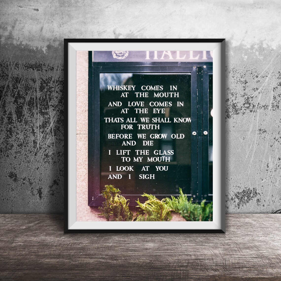 Whiskey Comes in at the Mouth Irish Love Poem Letter Board Sign Poster