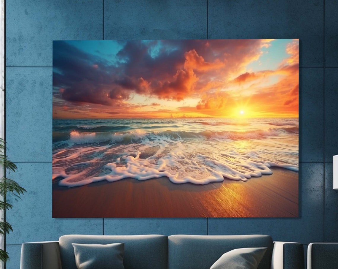 Tempered Glass Wall Art Office Wall Decor Luxury Wall Decor Modern Wall Decor Wall Decor Over The Bed Sunset Wall Decor