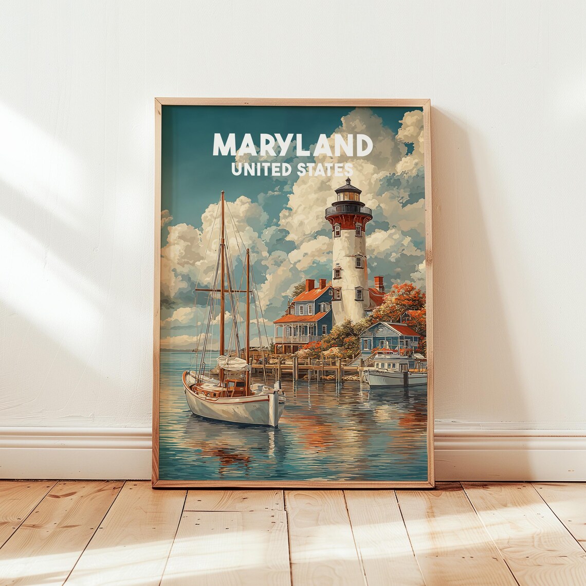 Maryland Vintage Chesapeake Bay Travel Poster Print