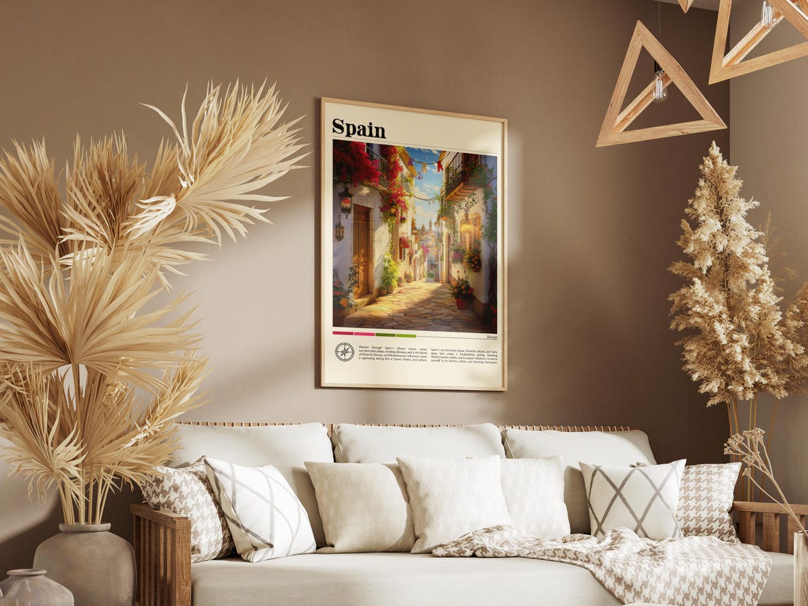 Spain City Travel Print Spain Travel Poster Travel Wall Art City Map Print Travel Poster Travel Art Gift Travel Home Decor Europe Art - Image 8