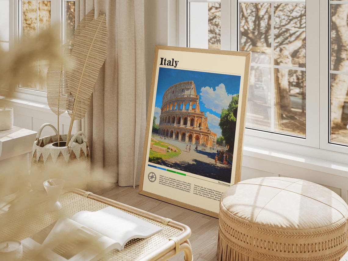 Rome Italy Colosseum Travel Print Italy Travel Print Travel Wall Art City Map Print Travel Poster Travel Art Gift Travel Home Decor - Image 6