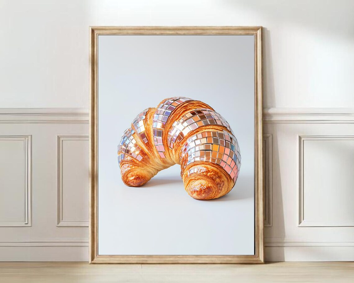 Disco Croissant Pop Art Breakfast Poster Print