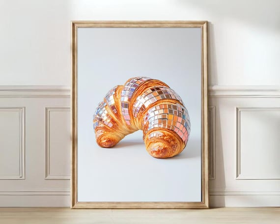Disco Croissant Pop Art Breakfast Poster Print