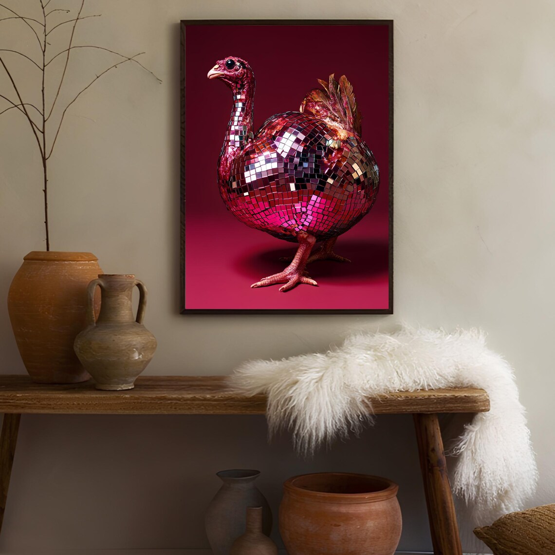 Disco Turkey Art Print, Thanksgiving Party Decor - Image 5