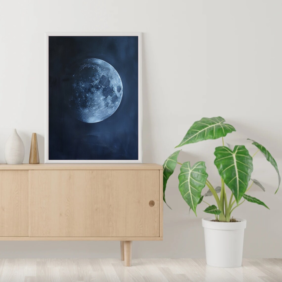 Moon Poster, Moody Night Sky Wall Art Print - Image 2