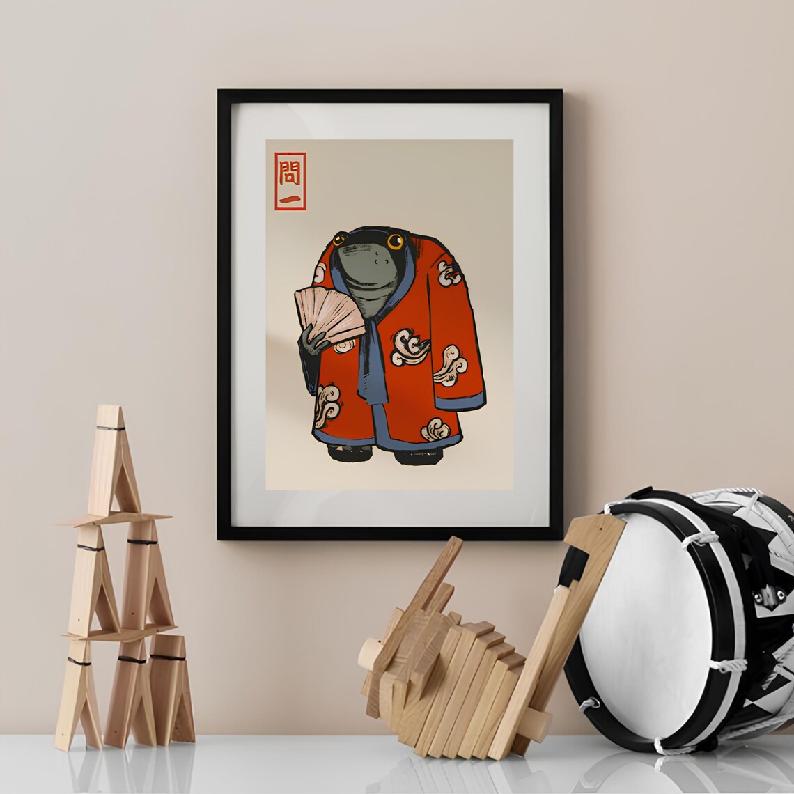 Japanese Frog Print, Matsumoto Hoji Vintage Art Print - Image 2