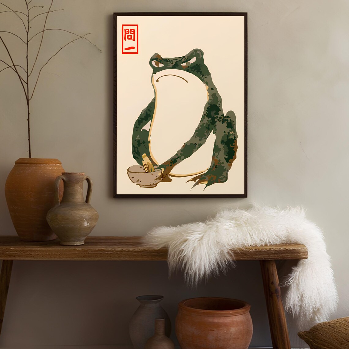 Japanese Frog Print, Matsumoto Hoji Vintage Poster - Image 3