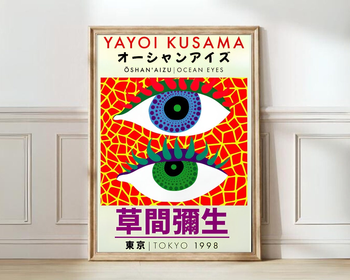 Yayoi Kusama Ocean Eyes 1998 Tokyo Exhibition Poster Eye Art