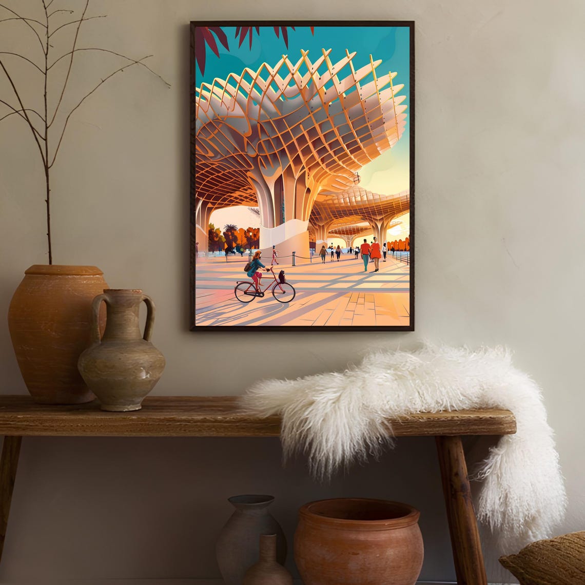 Seville Print Sevilla Illustration Las Setas Print Seville Mushroom Print Spain Travel Poster Sevilla Poster Andalusia Print Seville Gift - Image 2